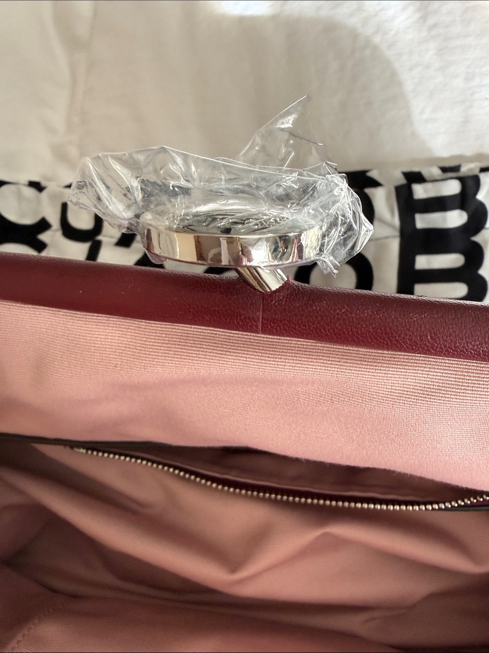 Marc Jacobs Quilted Shoulder Bag in Burgundy with Silver Chain - Picture 7 of 10